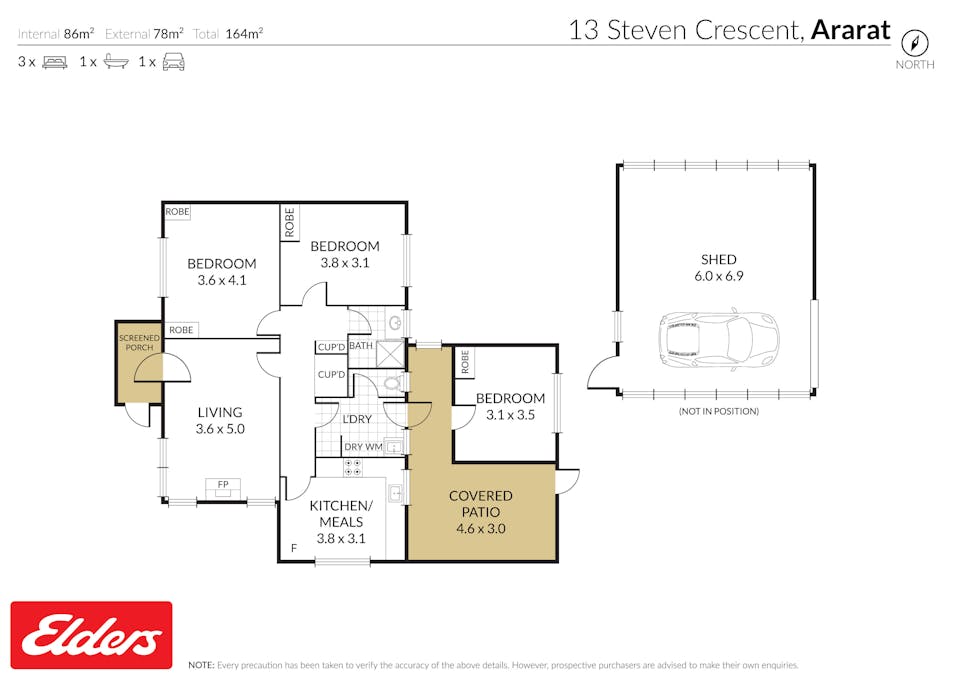 13 Steven Crescent, Ararat, VIC, 3377 - Floorplan 1