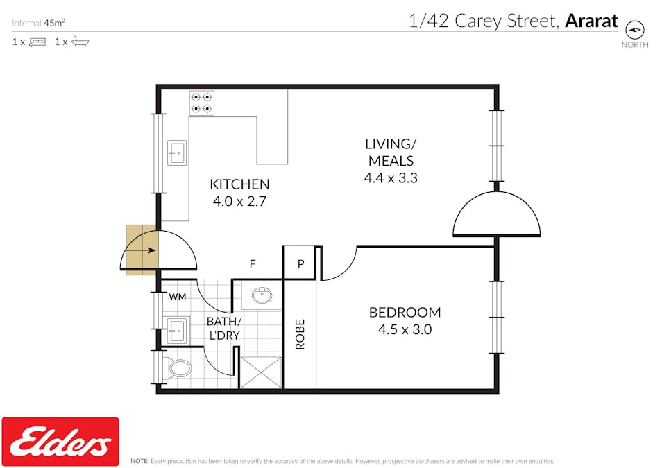 1/42 Carey Street, Ararat, VIC, 3377 - Floorplan 1