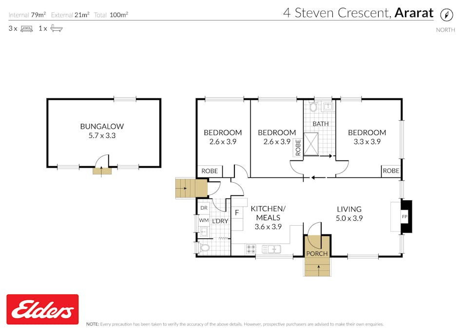 4 Steven Crescent, Ararat, VIC, 3377 - Floorplan 1