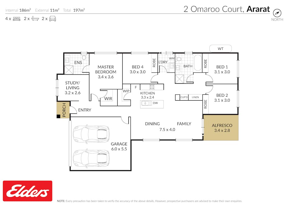 2 Omaroo Court, Ararat, VIC, 3377 - Floorplan 1