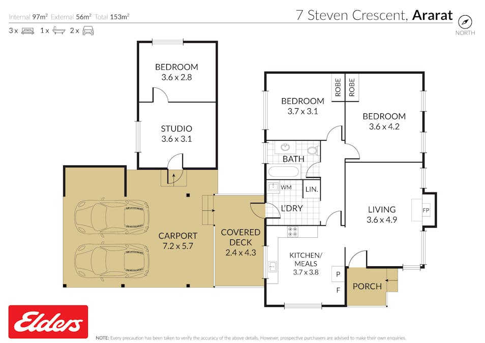 7 Steven Crescent, Ararat, VIC, 3377 - Floorplan 1