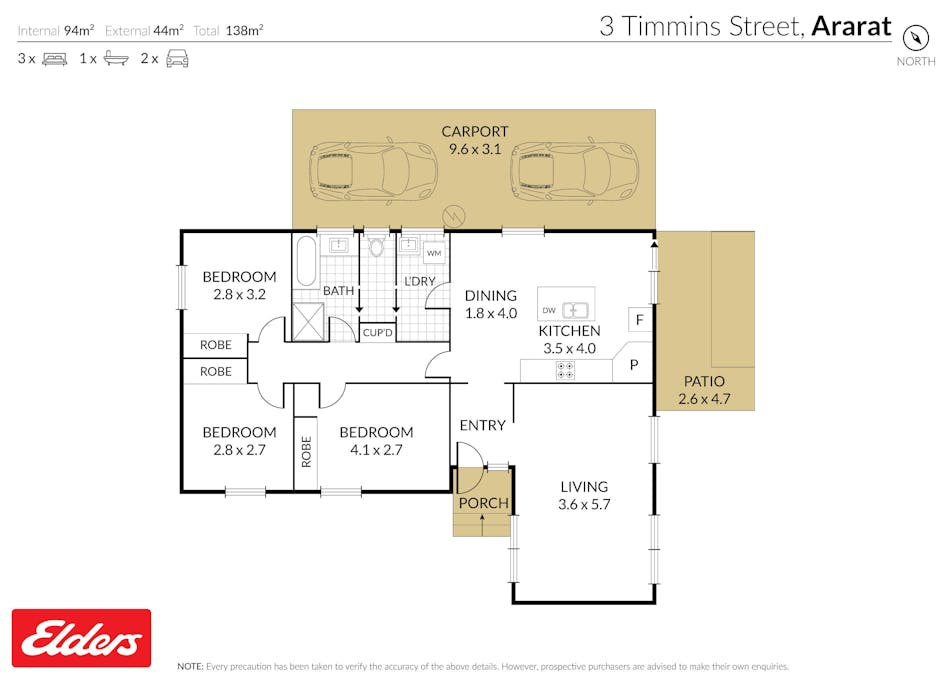 3 Timmins Street, Ararat, VIC, 3377 - Floorplan 1