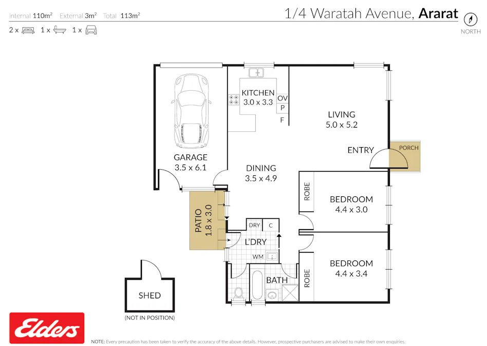 Unit 1 / 4 Waratah Avenue, Ararat, VIC, 3377 - Floorplan 1