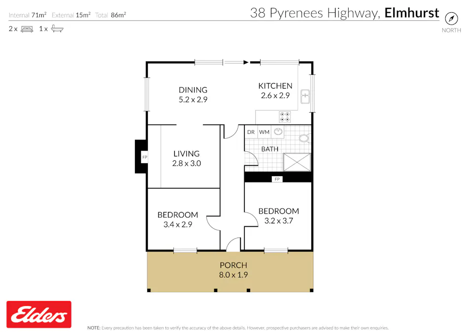 38 High Street, Elmhurst, VIC, 3469 - Floorplan 1