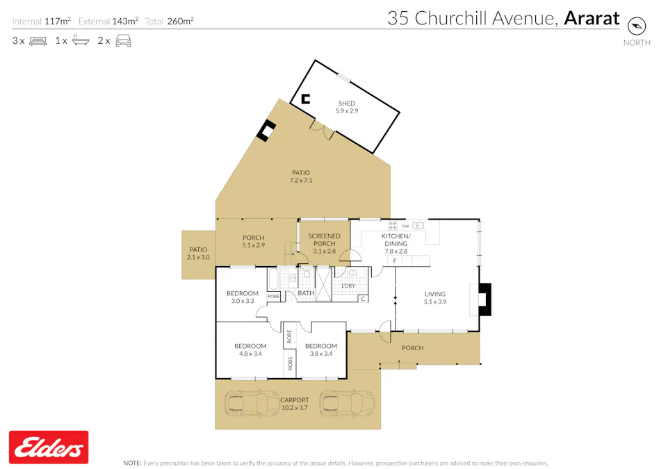 35 Churchill Avenue, Ararat, VIC, 3377 - Floorplan 1