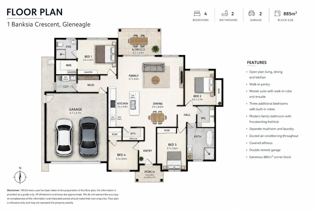 1 Banksia Crescent, Gleneagle, QLD, 4285 - Floorplan 1