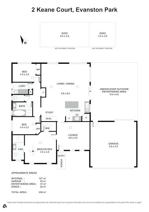 2 Keane Court, Evanston Park, SA, 5116 - Floorplan 1