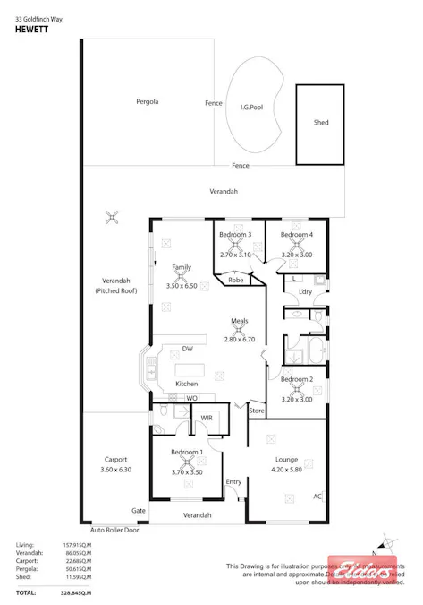 33 Goldfinch Way, Hewett, SA, 5118 - Floorplan 1
