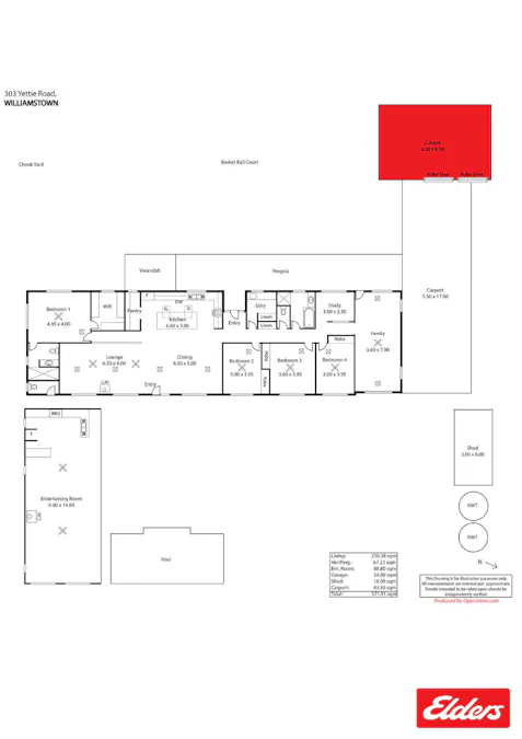 303 Yettie Road, Williamstown, SA, 5351 - Floorplan 1
