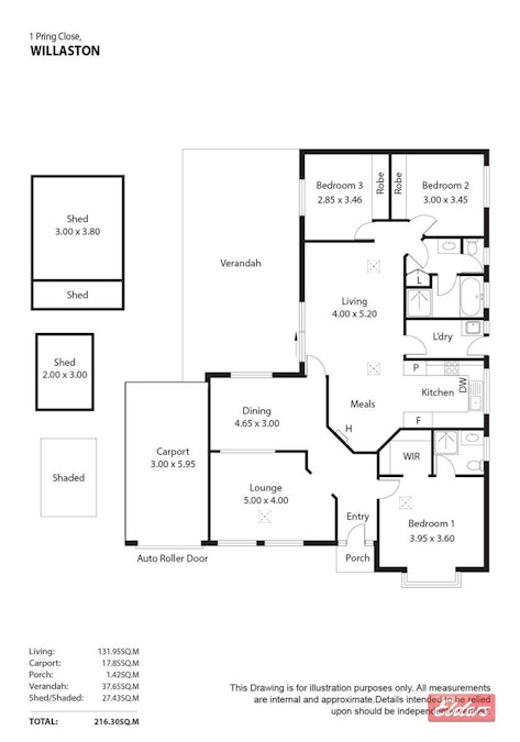 1 Pring Close, Willaston, SA, 5118 - Floorplan 1