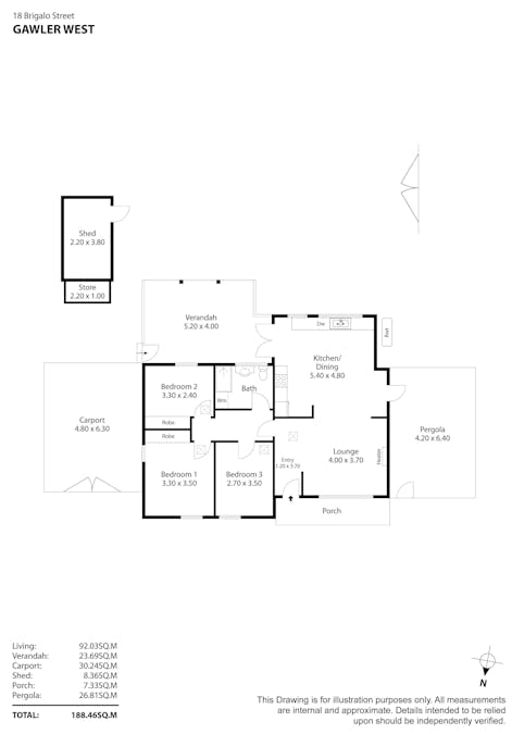 18 Brigalo Street, Gawler West, SA, 5118 - Floorplan 1