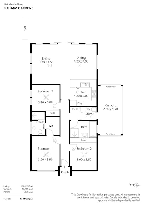 13/8 Marelle Place, Fulham Gardens, SA, 5024 - Floorplan 1