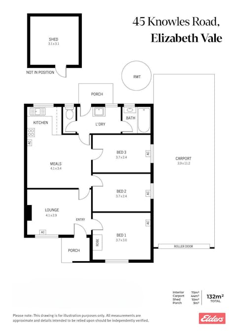 45 Knowles Road, Elizabeth Vale, SA, 5112 - Floorplan 1