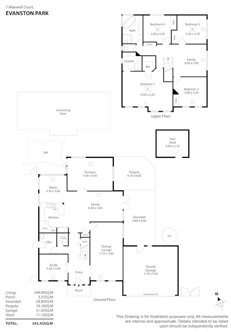 7 Maxwell Court, Evanston Park, SA, 5116 - Floorplan 1