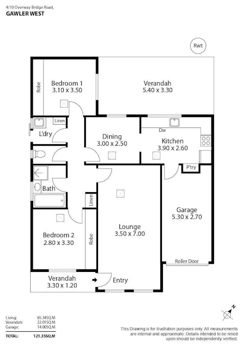 4/10 Overway Bridge Road, Gawler West, SA, 5118 - Floorplan 1
