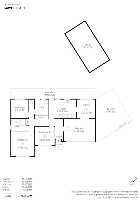 1 Cheek Avenue, Gawler East, SA, 5118 - Floorplan 1