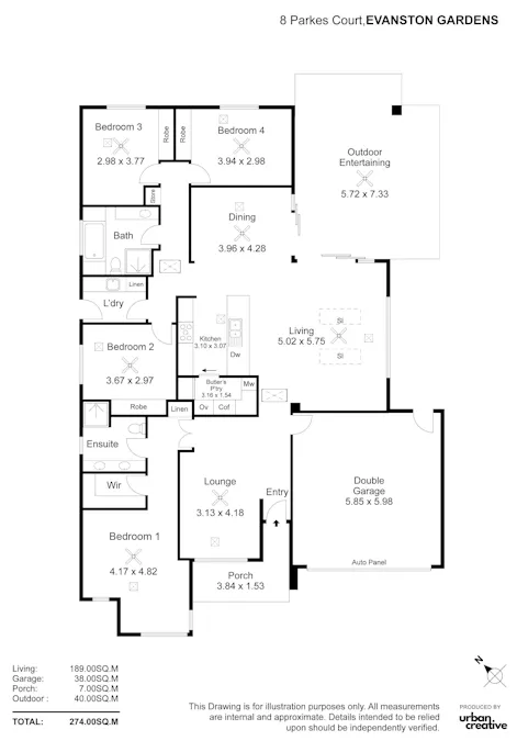 8 Parkes Court, Evanston Gardens, SA, 5116 - Floorplan 1