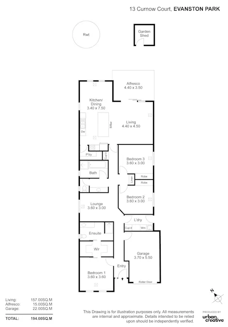 13 Curnow Court, Evanston Park, SA, 5116 - Floorplan 1