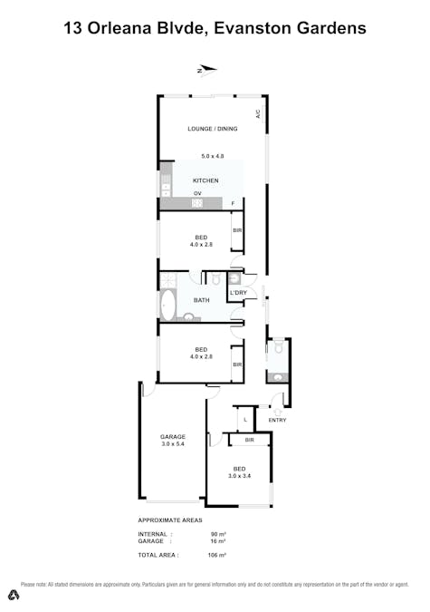 13 Orleana Boulevard, Evanston Gardens, SA, 5116 - Floorplan 1
