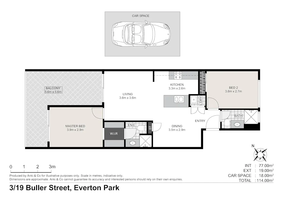 3/19 Buller Street, Everton Park, QLD, 4053 - Floorplan 1