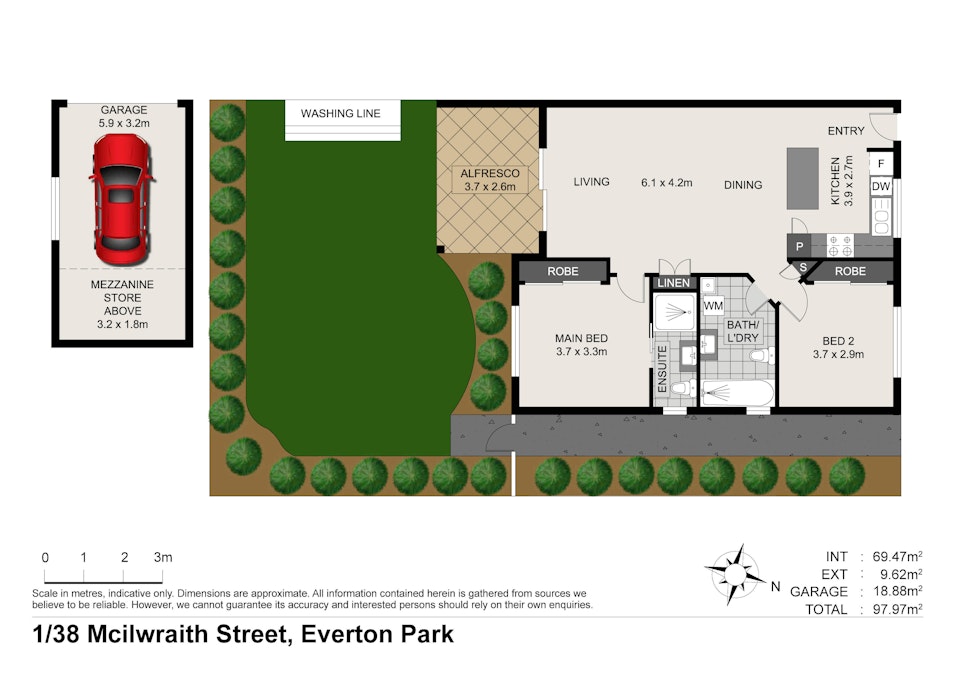 1/38 Mcilwraith Street, Everton Park, QLD, 4053 - Floorplan 1
