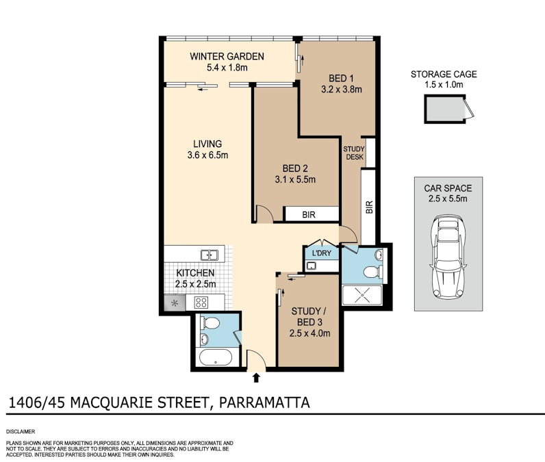 1406/45 Macquarie Street, Parramatta, NSW, 2150 - Floorplan 1