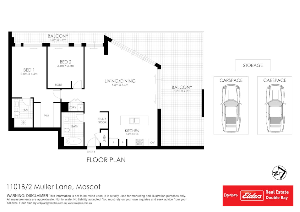 1101B/2 Muller Lane, Mascot, NSW, 2020 - Floorplan 1