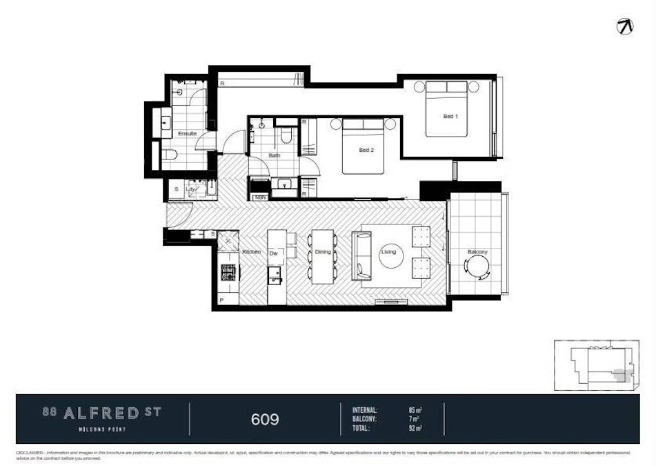 609/88 Alfred Street, Milsons Point, NSW, 2061 - Floorplan 1