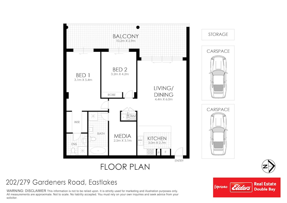 202/279 Gardeners Road, Eastlakes, NSW, 2018 - Floorplan 1