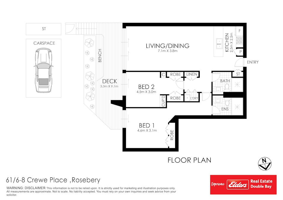 61/6-8 Crewe Place, Rosebery, NSW, 2018 - Floorplan 1