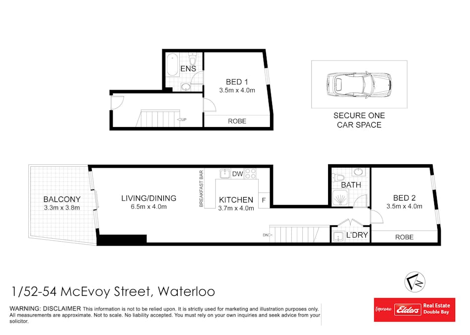 1/52-54 McEvoy Street, Waterloo, NSW, 2017 - Floorplan 1