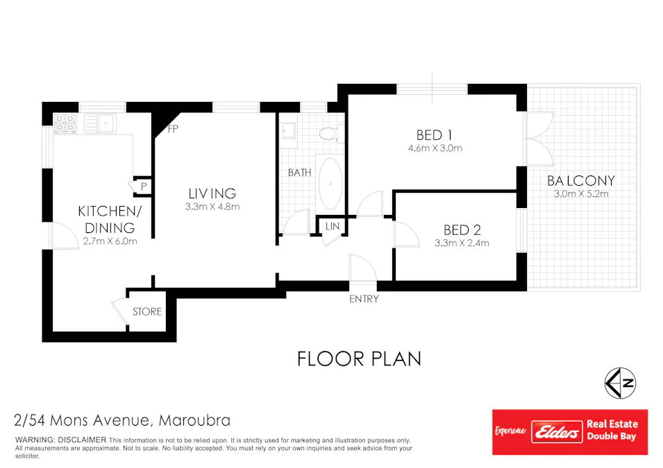 2/54 Mons Avenue, Maroubra, NSW, 2035 - Floorplan 1