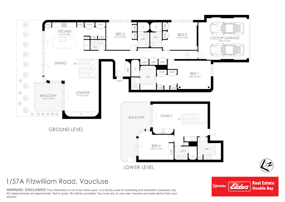 1/57A Fitzwilliam Road, Vaucluse, NSW, 2030 - Floorplan 1
