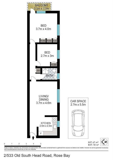 2/533 Old South Head Road, Rose Bay, NSW, 2029 - Floorplan 1