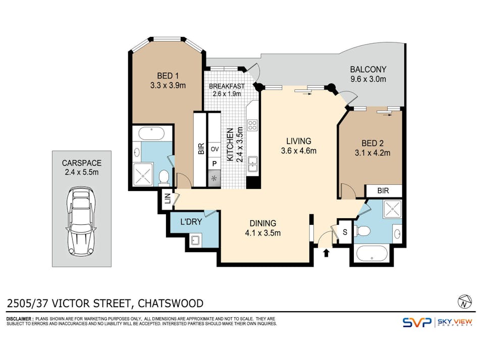 2505/37 Victor Street, Chatswood, NSW, 2067 - Floorplan 1