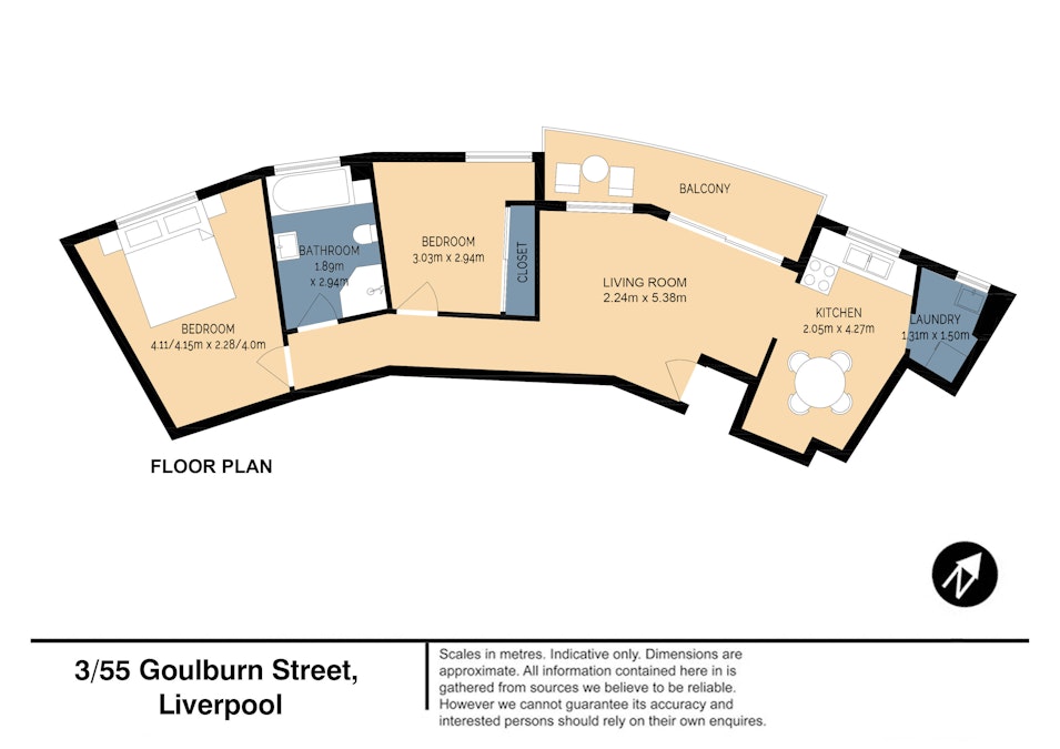 3/55-59 Goulburn Street, Liverpool, NSW, 2170 - Floorplan 1