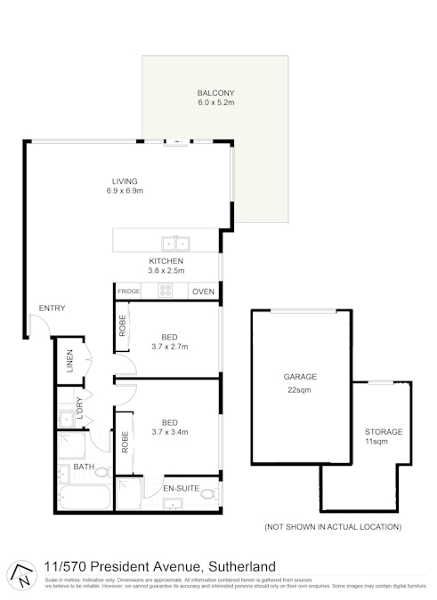 11/570 President Avenue , Sutherland, NSW, 2232 - Floorplan 1