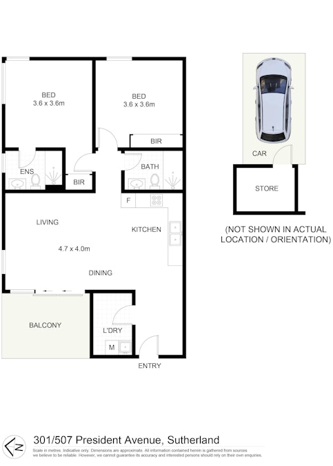 301/507 President Avenue, Sutherland, NSW, 2232 - Floorplan 1