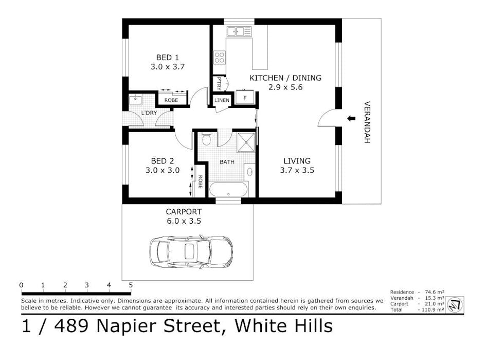 1/489 Napier Street, White Hills, VIC, 3550 - Floorplan 1