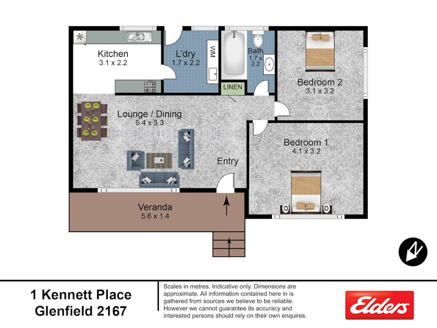 1 Kennett Place, Glenfield, NSW, 2167 - Floorplan 1
