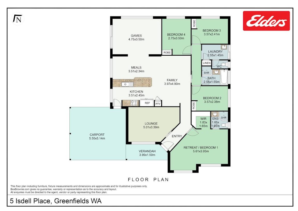 5  Isdell Place, Greenfields, WA, 6210 - Floorplan 1