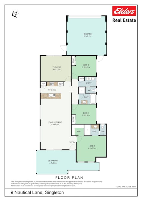9 Nautical Lane, Singleton, WA, 6175 - Floorplan 1