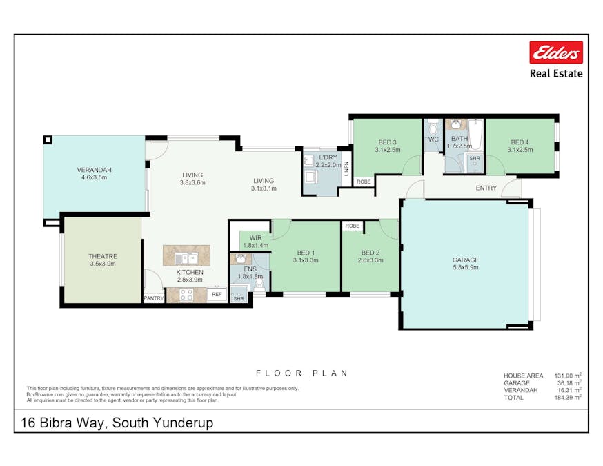16 Bibra Way, South Yunderup, WA, 6208 - Floorplan 1