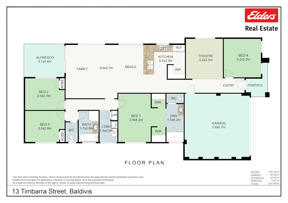 13 Timbarra Street, Baldivis, WA, 6171 - Floorplan 1