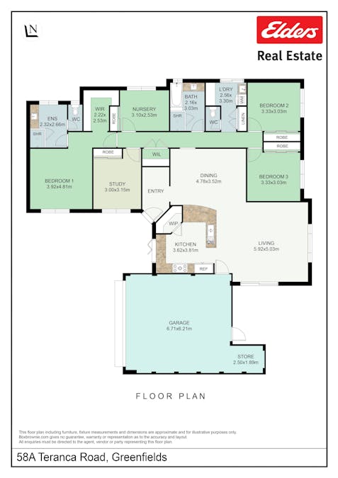 58A Teranca Road, Greenfields, WA, 6210 - Floorplan 1
