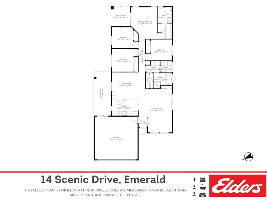 14 Scenic Drive, Emerald, QLD, 4720 - Floorplan 1