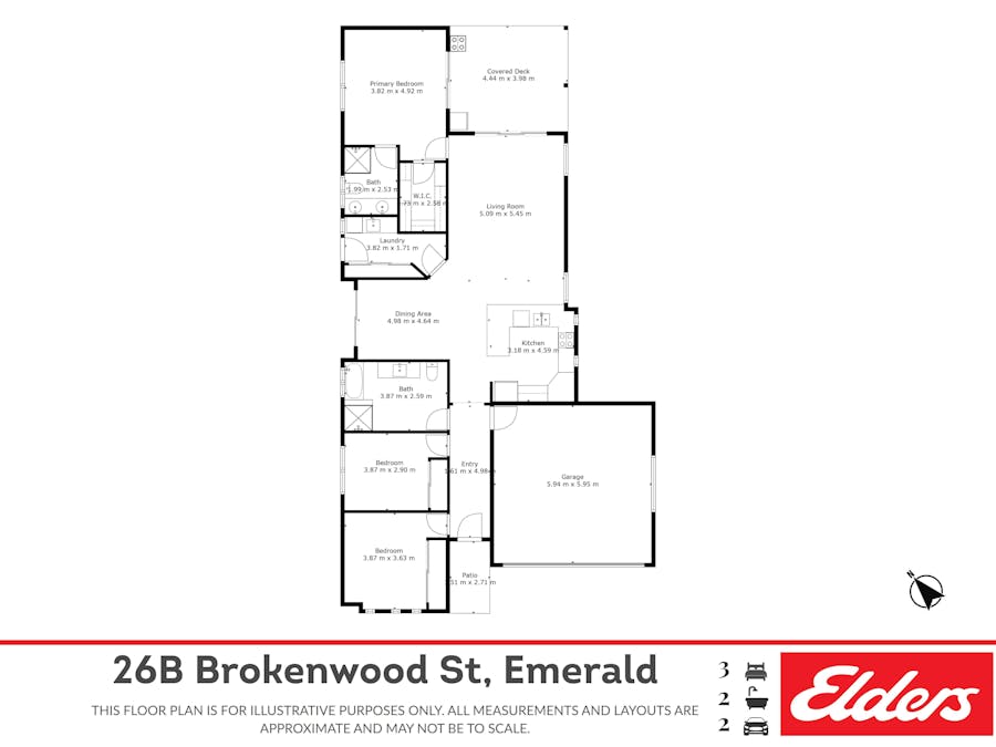 26B Brokenwood Street, Emerald, QLD, 4720 - Floorplan 1