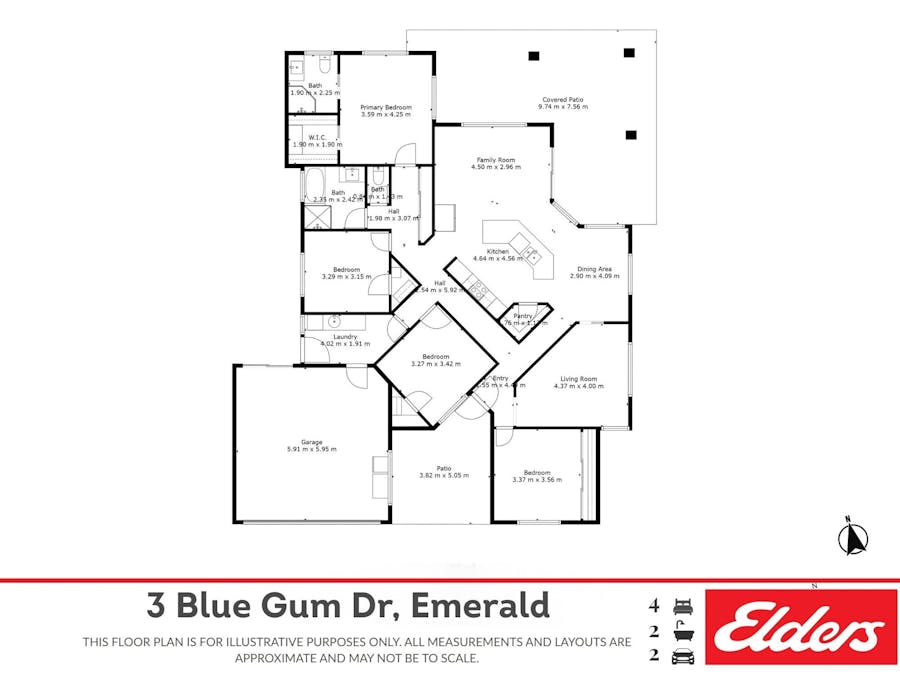 3 Blue Gums Drive, Emerald, QLD, 4720 - Floorplan 1