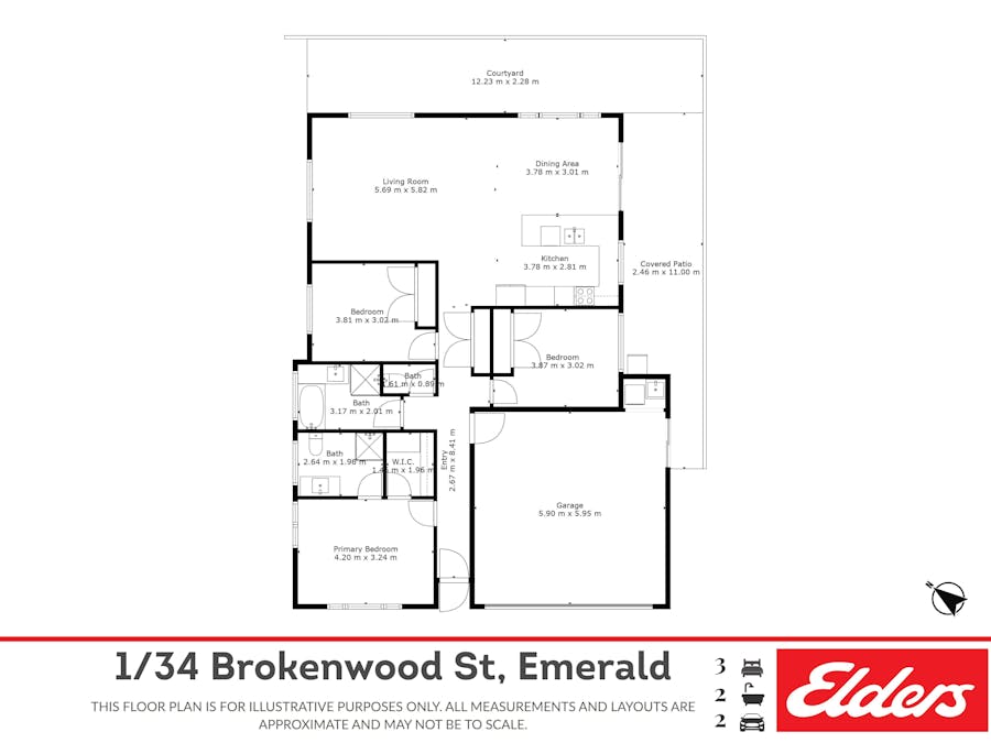 1/34 Brokenwood Street, Emerald, QLD, 4720 - Floorplan 1