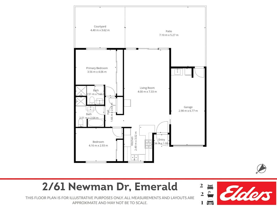 2/61 Newman Drive, Emerald, QLD, 4720 - Floorplan 1